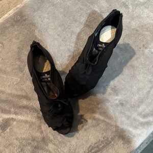 Elegant Black Peep Toe Heels by